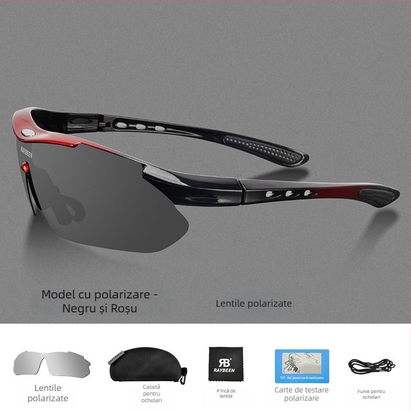 Ochelari polarizați pentru ciclism, YJ04, Strength Merchants, compatibili cu lentile de corecție, brațe detașabile, rășină de inginerie