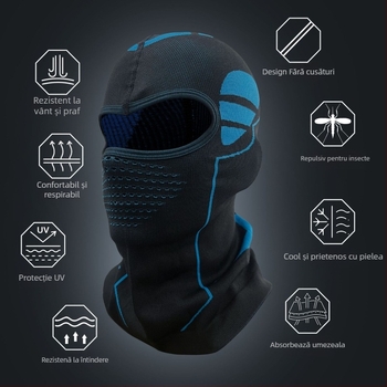 Mască de ciclism de iarnă cu glugă — rezistentă la vânt, caldă, acoperire tricotată pentru față, material nylon, marcă Jingxing, unisex