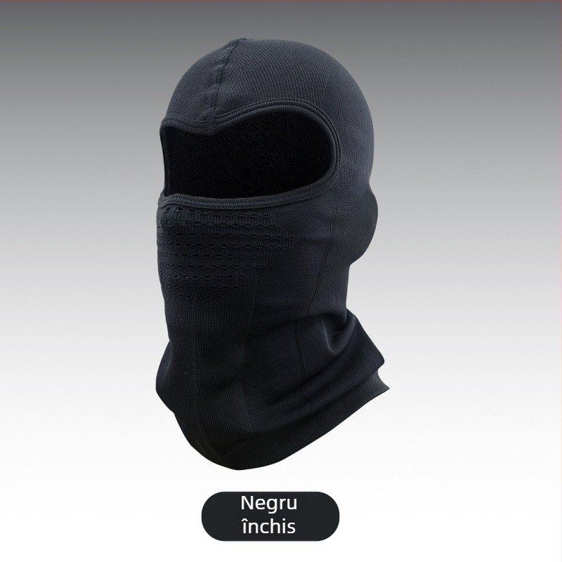 Mască de ciclism de iarnă cu glugă — rezistentă la vânt, caldă, acoperire tricotată pentru față, material nylon, marcă Jingxing, unisex