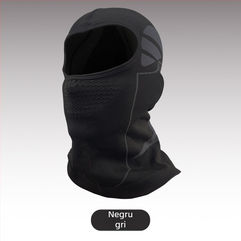 Mască de ciclism de iarnă cu glugă — rezistentă la vânt, caldă, acoperire tricotată pentru față, material nylon, marcă Jingxing, unisex