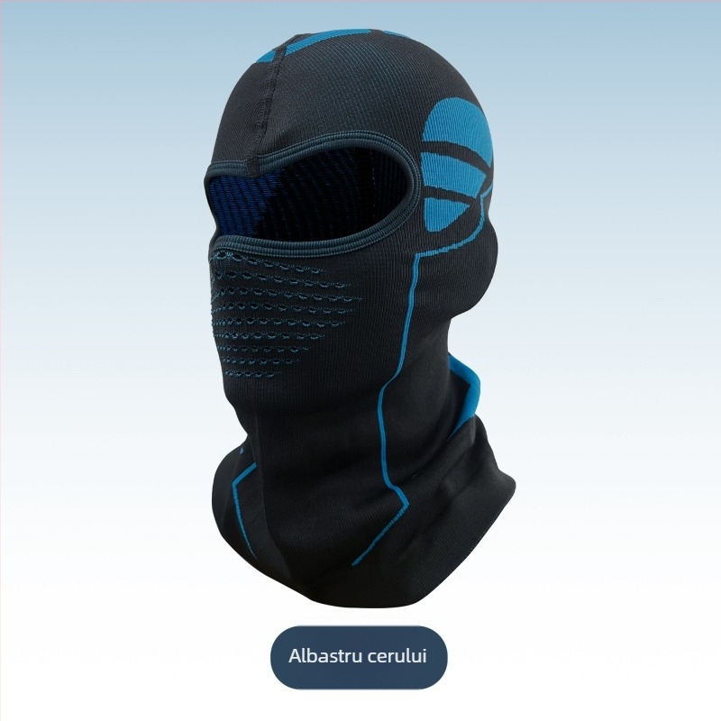 Mască de ciclism de iarnă cu glugă — rezistentă la vânt, caldă, acoperire tricotată pentru față, material nylon, marcă Jingxing, unisex