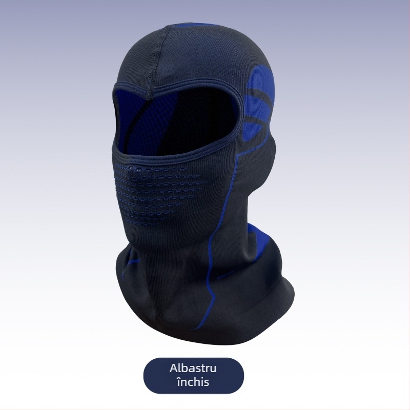 Mască de ciclism de iarnă cu glugă — rezistentă la vânt, caldă, acoperire tricotată pentru față, material nylon, marcă Jingxing, unisex