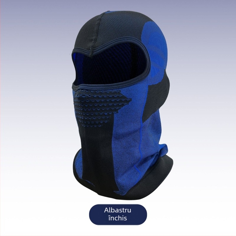 Mască de ciclism de iarnă cu glugă — rezistentă la vânt, caldă, acoperire tricotată pentru față, material nylon, marcă Jingxing, unisex