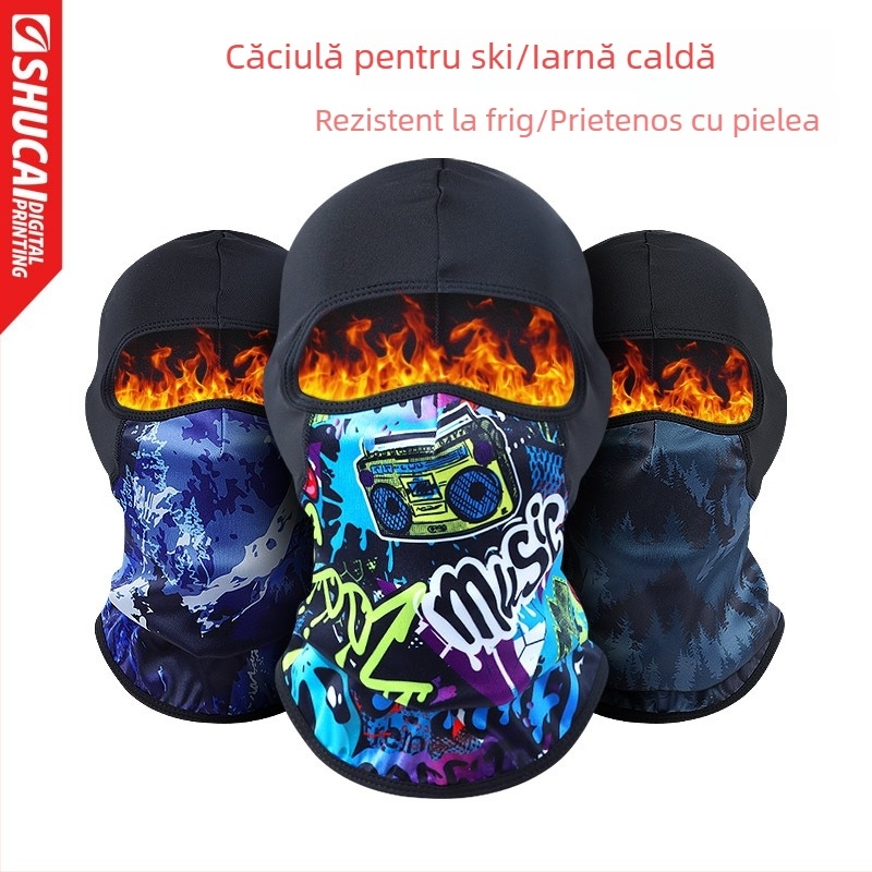 Mască de ciclism cu balaclavă – rezistentă la vânt și frig, poliester, unisex, în stoc, marcă privată autorizată