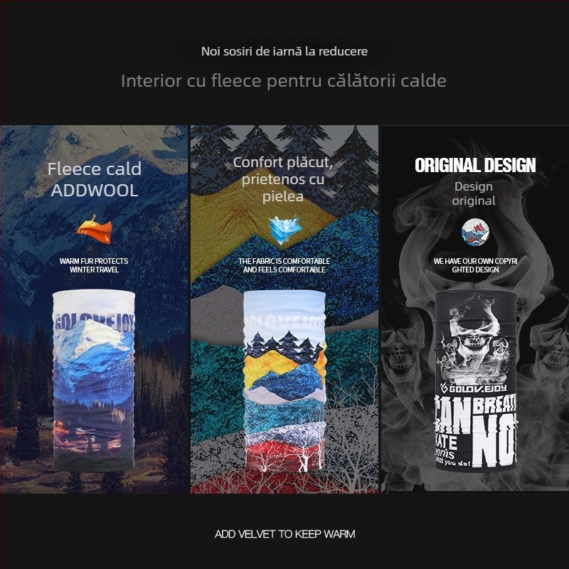 Mască Rexchi pentru ciclism și schi, iarnă, catifea plușată, anti-stropire, turbant hip-hop magic gros, model masculin, potrivită pentru ciclism, drumeții și schi