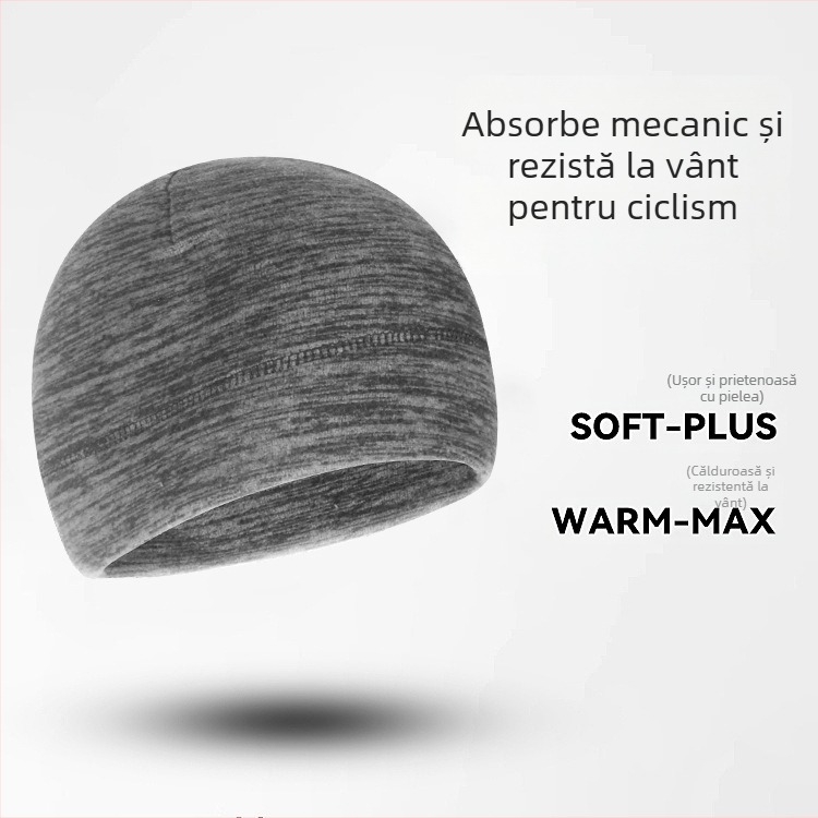 Șapcă sport unisex, fleece cationic, model cu dungi, design în contrast, pentru ciclism și alergare