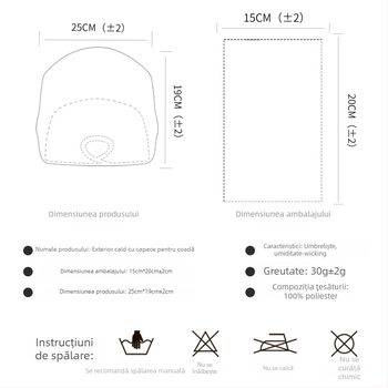 Wozan Mască de ciclism cu căptușeală pentru cască, rezistentă la vânt, din poliester, unisex, pentru activități în aer liber