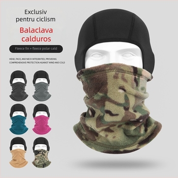 Mască de ciclism cu fleece polar, protecție pentru cap caldă pentru mers cu bicicleta și schi, poliester, brand Ruidong, unisex, rezistentă la vânt