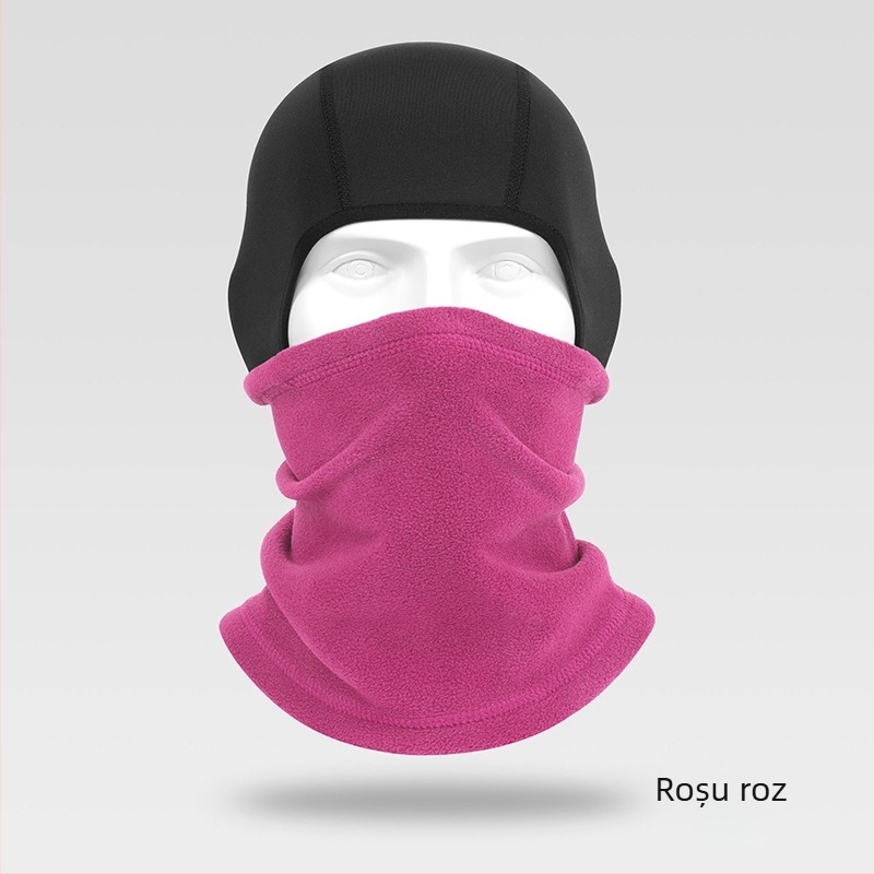 Mască de ciclism cu fleece polar, protecție pentru cap caldă pentru mers cu bicicleta și schi, poliester, brand Ruidong, unisex, rezistentă la vânt