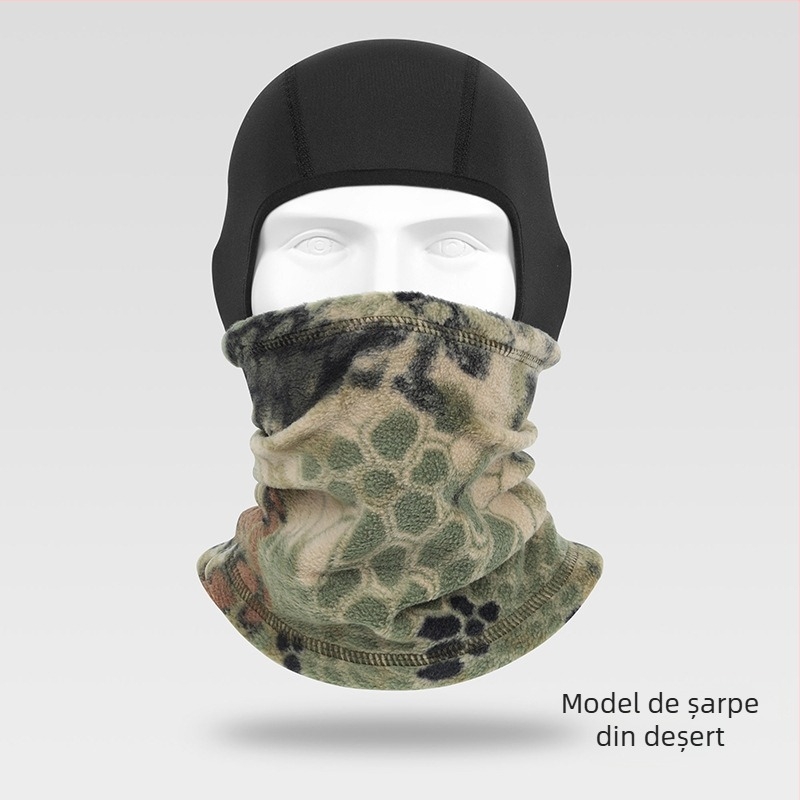 Mască de ciclism cu fleece polar, protecție pentru cap caldă pentru mers cu bicicleta și schi, poliester, brand Ruidong, unisex, rezistentă la vânt