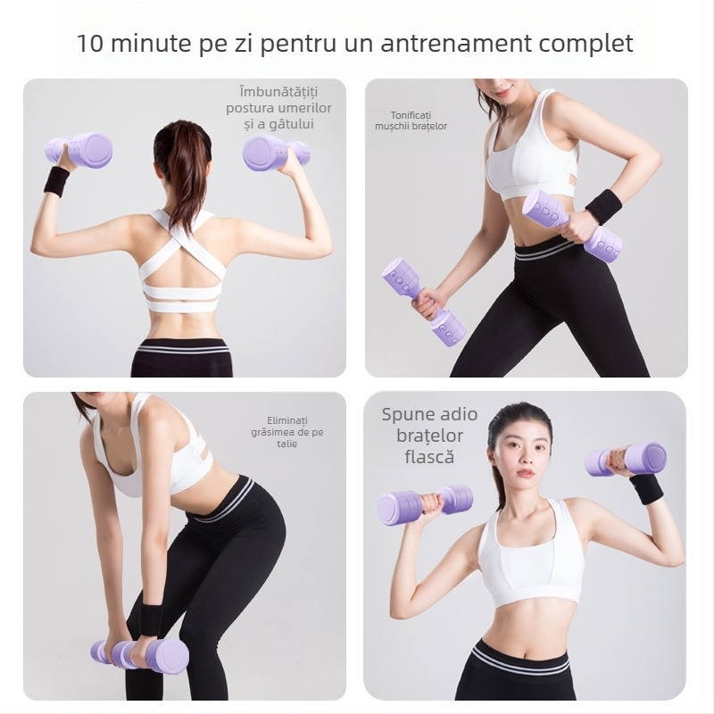 Haltere reglabilă pentru antrenament acasă, compacte, detașabile, corp ABS