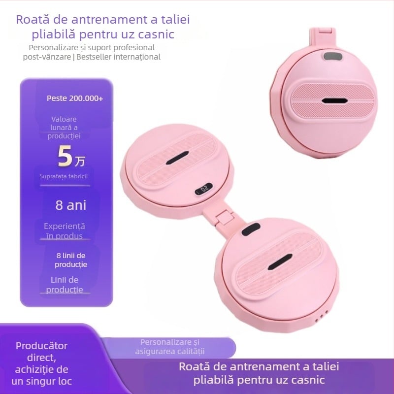 Placă de învârtire cu numărătoare electronică pentru uz casnic — Placă pliabilă pentru învârtirea taliei, din plastic