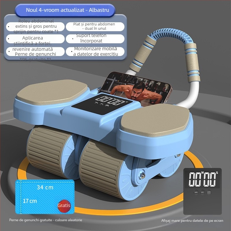 Roata abdominală cu revenire automată, sprijin pentru cot, greutate 2,2 kg, model QF-SLTKJFL