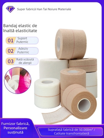 Bandaj elastic cu lipire pe o singură parte pentru susținerea gleznei, încheieturii și genunchiului – bumbac, pentru adulți, pentru ridicare de greutăți, sporturi de luptă, fitness (Echipament de protecție combinat)