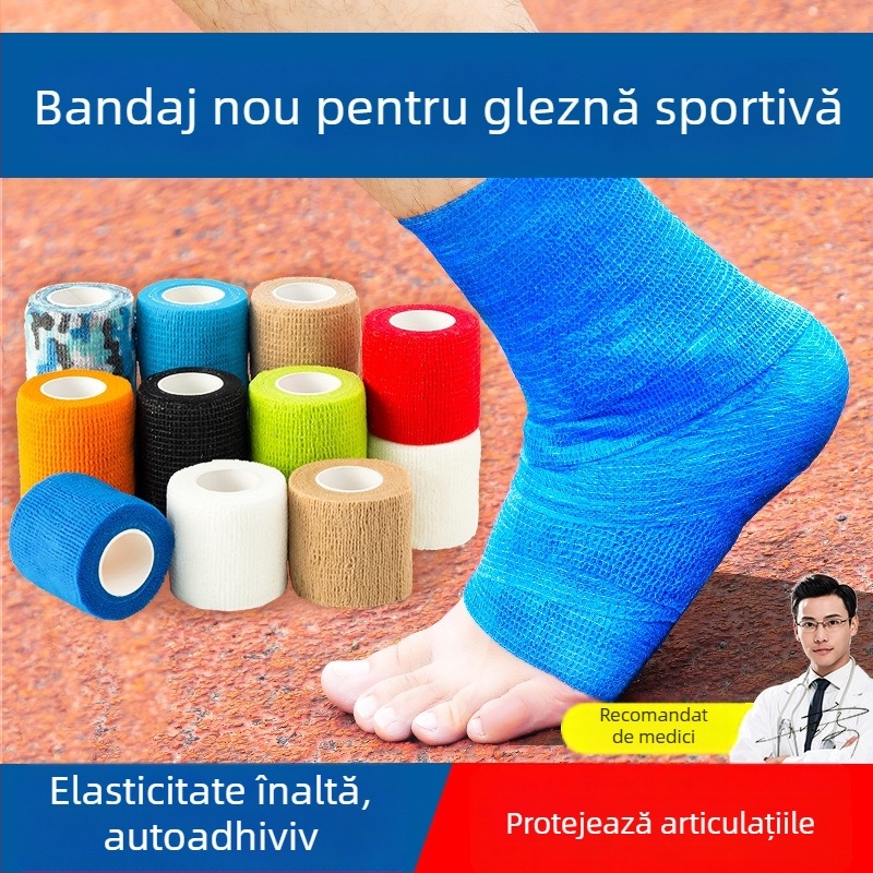 Bandaj de gleznă pentru fotbal — elastic, bandaj autoadeziv din tifon, latex (gleznă; fotbal; latex; elastic)