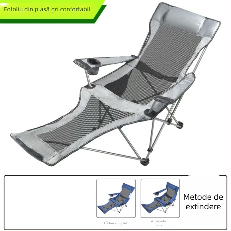 Pat de camping pliabil outdoor – portabil, cadru din fier, suprafață din țesătură Oxford, sarcină maximă 200 kg
