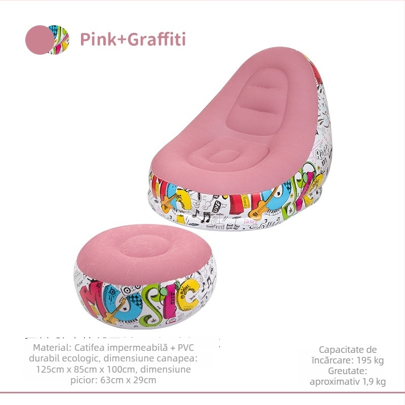 Canapea gonflabilă pentru camping - fotoliu confortabil, ușor de transport, 1.9 kg, încărcare 195 kg, brand CHANDUG/XANODOGI