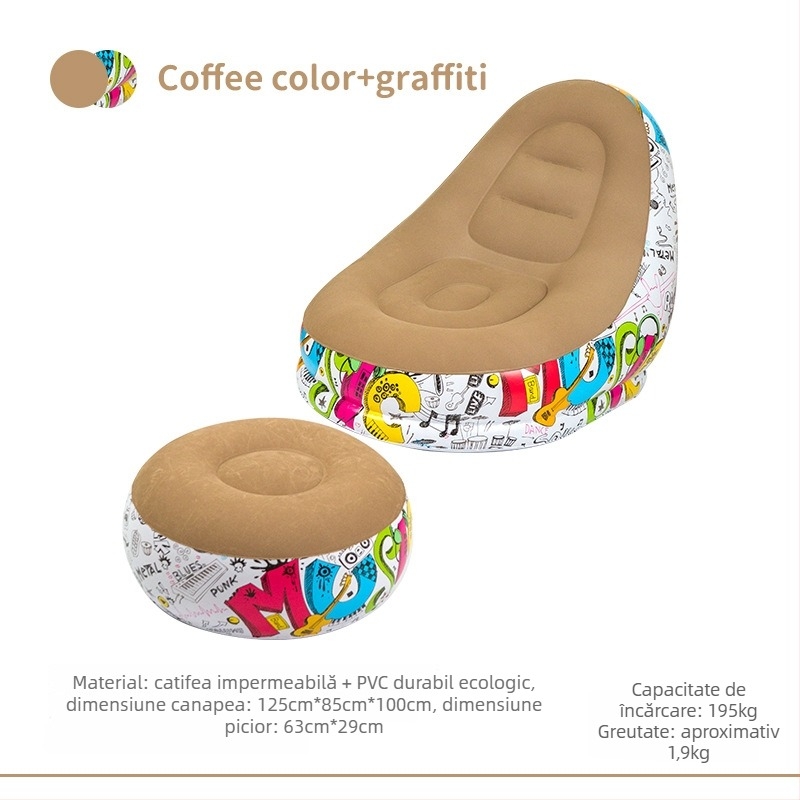 Canapea gonflabilă pentru camping - fotoliu confortabil, ușor de transport, 1.9 kg, încărcare 195 kg, brand CHANDUG/XANODOGI