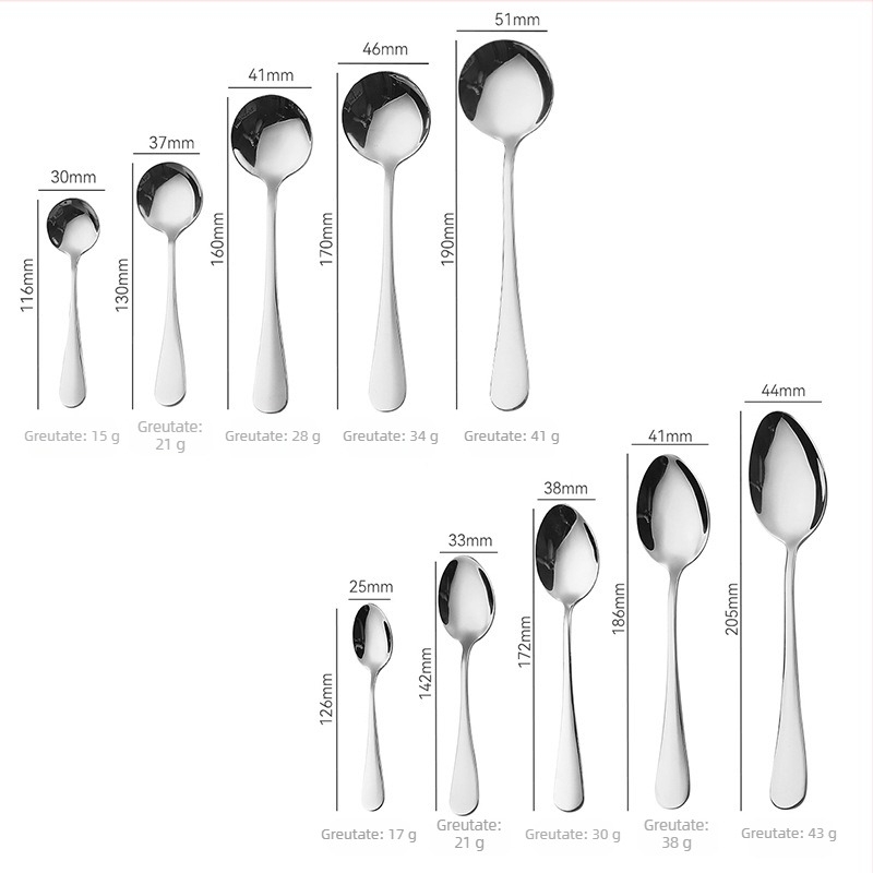 Set tacâmuri cu cuțit, furculiță și lingură în stil nordic, din oțel inoxidabil 410, finisaj oglindă, realizat manual cu procesare personalizată.