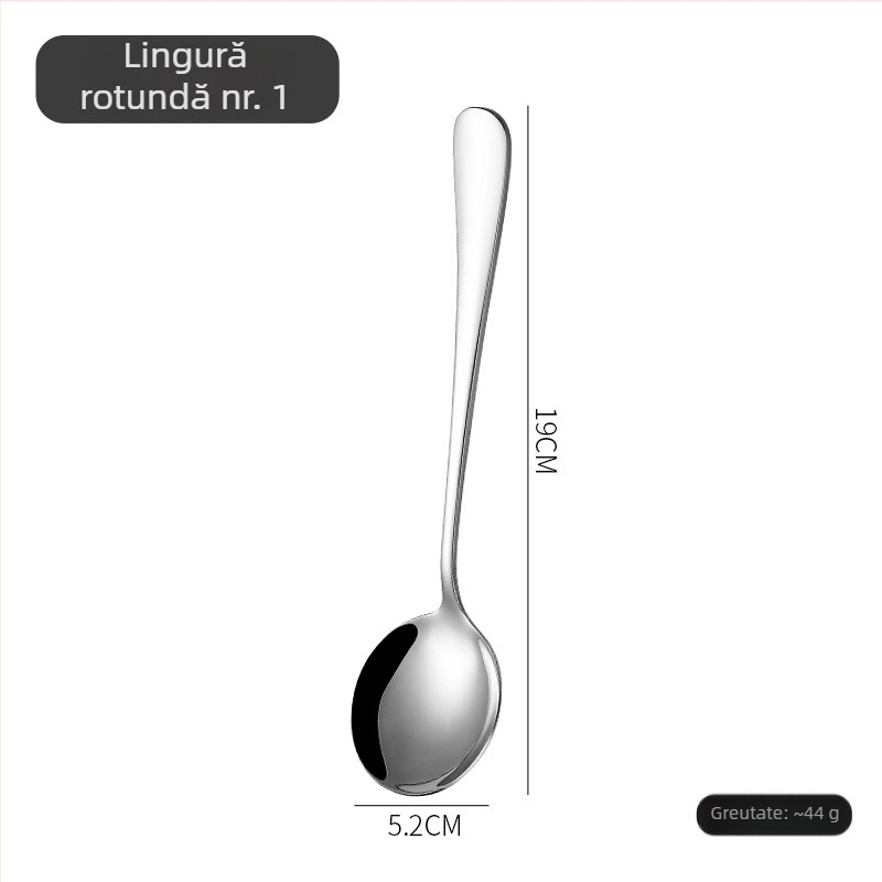 Set tacâmuri cu cuțit, furculiță și lingură în stil nordic, din oțel inoxidabil 410, finisaj oglindă, realizat manual cu procesare personalizată.