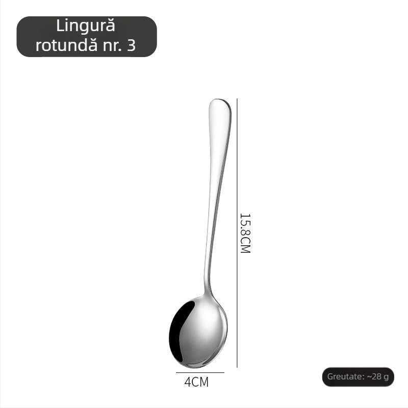 Set tacâmuri cu cuțit, furculiță și lingură în stil nordic, din oțel inoxidabil 410, finisaj oglindă, realizat manual cu procesare personalizată.