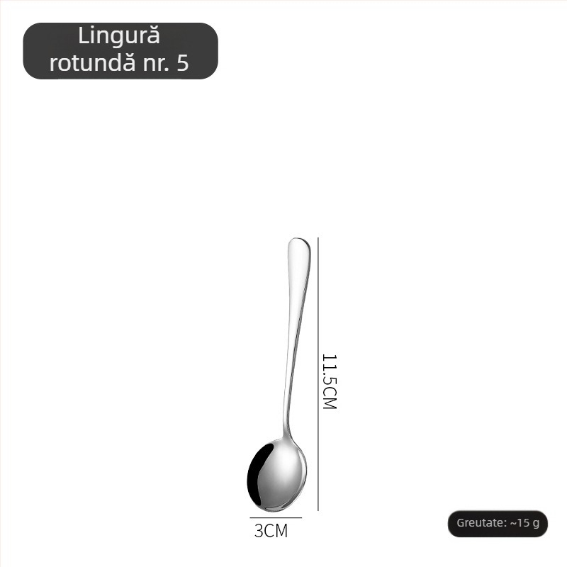 Set tacâmuri cu cuțit, furculiță și lingură în stil nordic, din oțel inoxidabil 410, finisaj oglindă, realizat manual cu procesare personalizată.