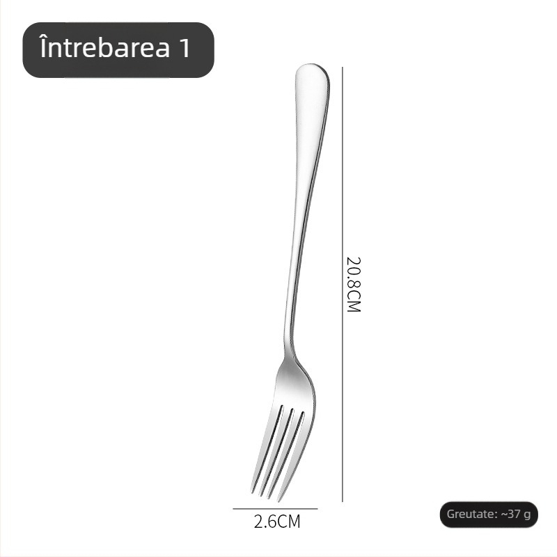 Set tacâmuri cu cuțit, furculiță și lingură în stil nordic, din oțel inoxidabil 410, finisaj oglindă, realizat manual cu procesare personalizată.