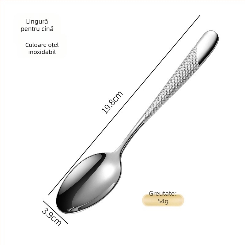 Platinum set tacâmuri din oțel inoxidabil 304 pentru mese occidentale: cuțit, furculiță și lingură, finisaj oglindit, stil lux ușor retro, personalizare disponibilă