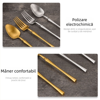 Set tacâmuri din oțel inoxidabil 304 cu talie mică, finisaj lustruit prin apă, stil coreean