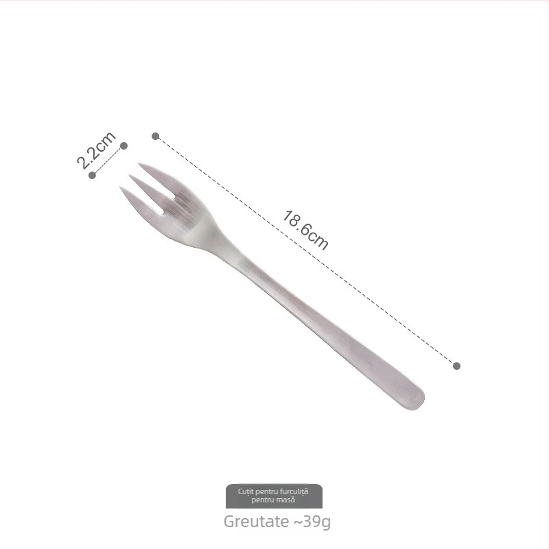 Set 3 tacâmuri: cuțit, furculiță și lingură din oțel inoxidabil 304, finisaj mat, stil modern minimalist