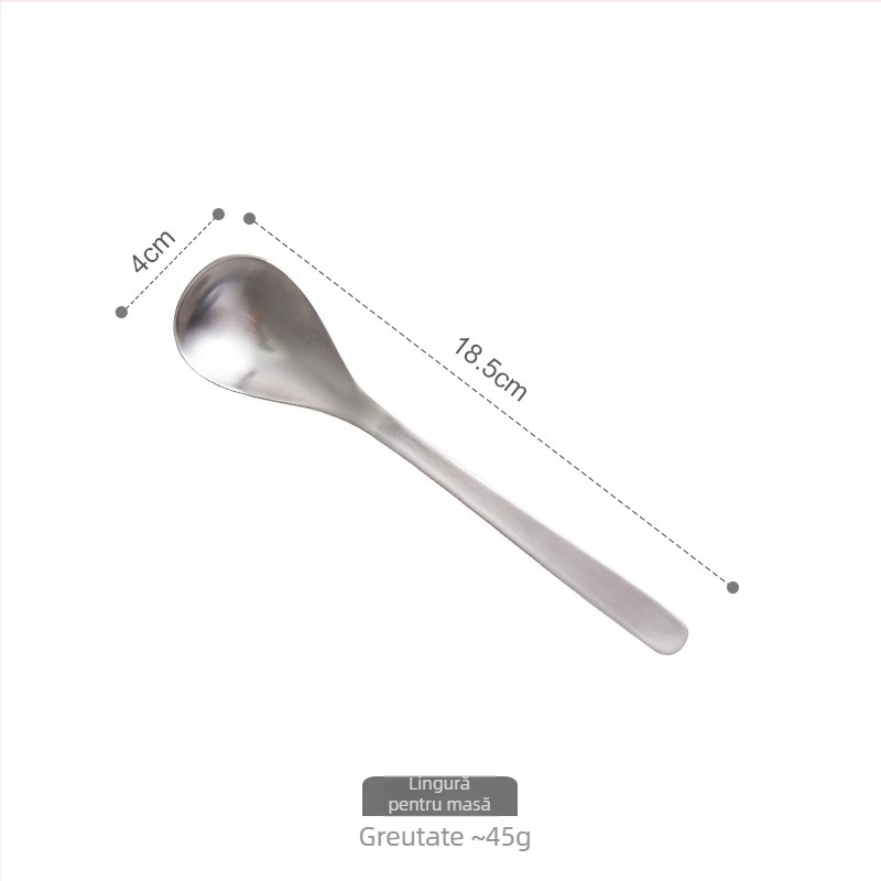 Set 3 tacâmuri: cuțit, furculiță și lingură din oțel inoxidabil 304, finisaj mat, stil modern minimalist
