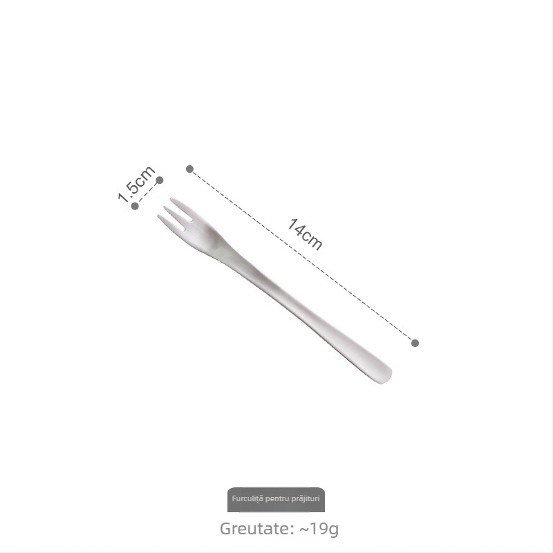 Set 3 tacâmuri: cuțit, furculiță și lingură din oțel inoxidabil 304, finisaj mat, stil modern minimalist