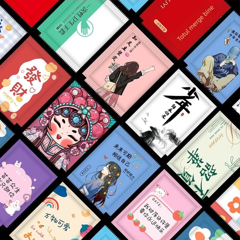 Mănuși de unică folosință cu imprimare de logo, ambalate individual, îngroșate, pentru catering și livrare de homar, din plastic PE, transparente, de calitate alimentară