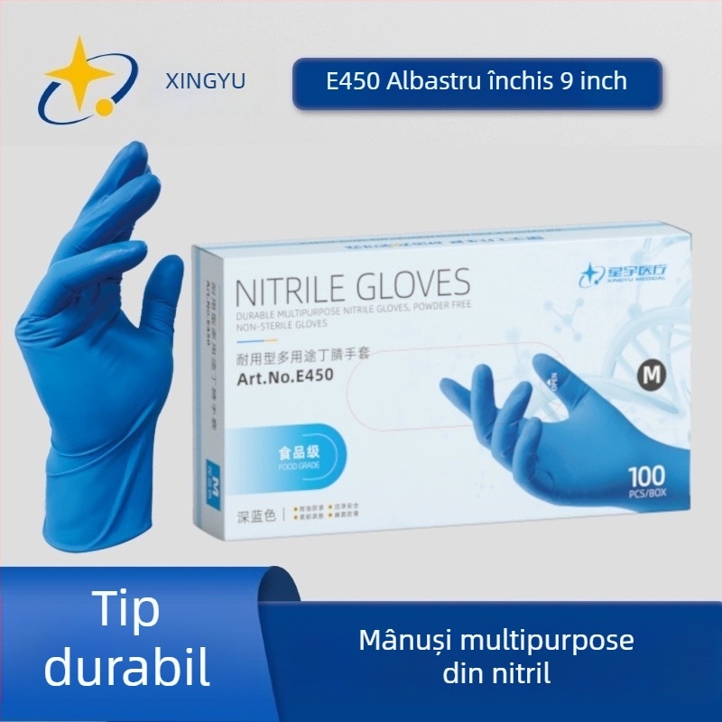 Mănuși din nitril, de unică folosință, fără pudră, durabile, îngroșate, pentru gospodărie, procesare a alimentelor și coafură