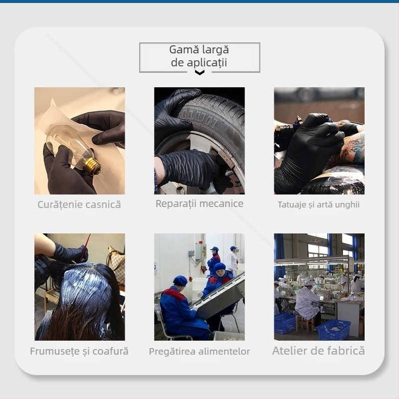 Mănuși de unică folosință pentru tatuare, salon de înfrumusețare, industrie de unghii, pedichiură și masaj