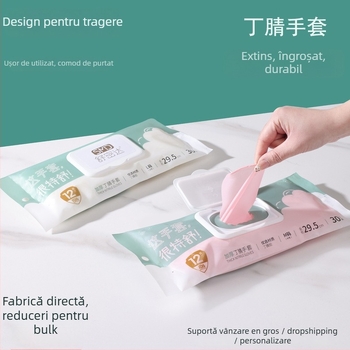 Mănuși de unică folosință din nitril pentru curățenie casnică, impermeabile, ultra-subțiri, lungime 29,5 cm