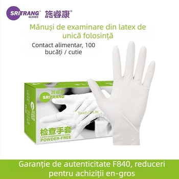 Mănuși din latex de unică folosință - fără pulbere, texturate, antiderapante – pentru catering, înfrumusețare și treburi casnice