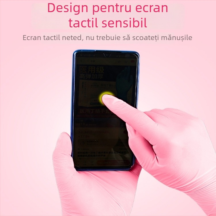 Mănuși nitril de unică folosință pentru bucătărie și procesarea alimentelor – Brand: Hangkang Medical / Hengpin; Greutate: 4; Utilizare: procesarea alimentelor, uz zilnic în casă