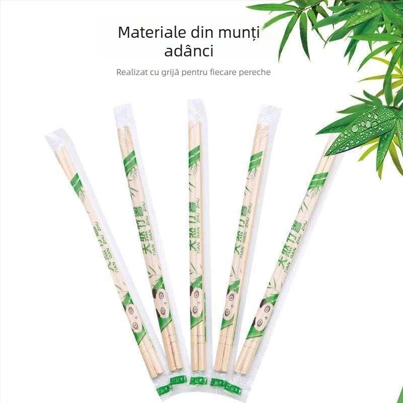 Bețișoare de unică folosință, ambalate individual, pentru restaurante și takeout, pachete de 100 sau 200 perechi, biodegradabile