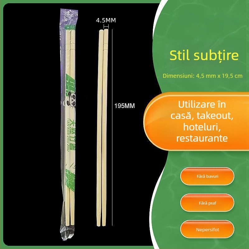 Bețișoare de unică folosință, ambalate individual, pentru restaurante și takeout, pachete de 100 sau 200 perechi, biodegradabile