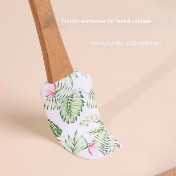 Set spatule din silicon cu mânere din lemn pentru coacere