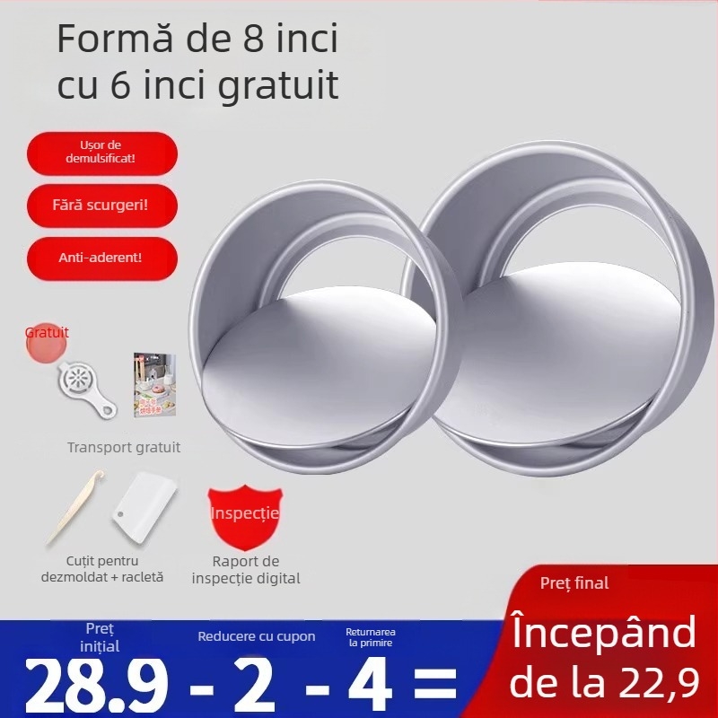 Enjoy the taste set de forme pentru prăjitură chiffon cu bază detașabilă, ovale, anodizate