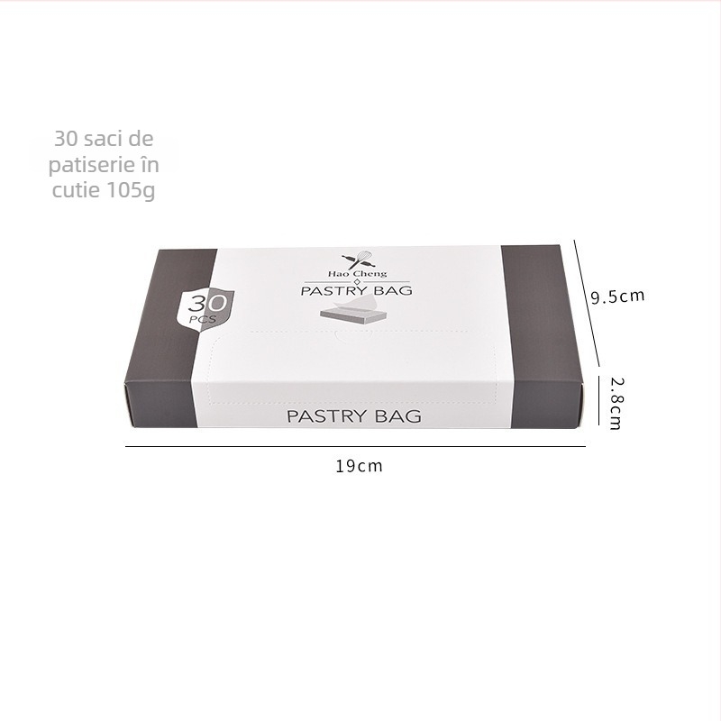 Kit de decorare cu saci de decorare și duze – ambalat în cutie, instrumente pentru decorarea prăjiturilor, materiale PE și oțel inoxidabil, lansare vară 2024.