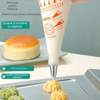 Pungă de decorare de unică folosință, PE de calitate alimentară, pentru fursecuri și prăjituri, instrument DIY pentru decorare, etichetare privată disponibilă