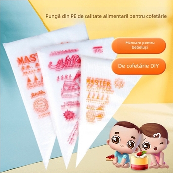 Pungă de decorare de unică folosință, PE de calitate alimentară, pentru fursecuri și prăjituri, instrument DIY pentru decorare, etichetare privată disponibilă