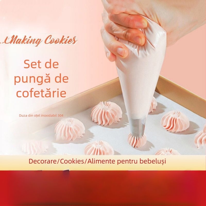 Pungă de decorare de unică folosință, PE de calitate alimentară, pentru fursecuri și prăjituri, instrument DIY pentru decorare, etichetare privată disponibilă