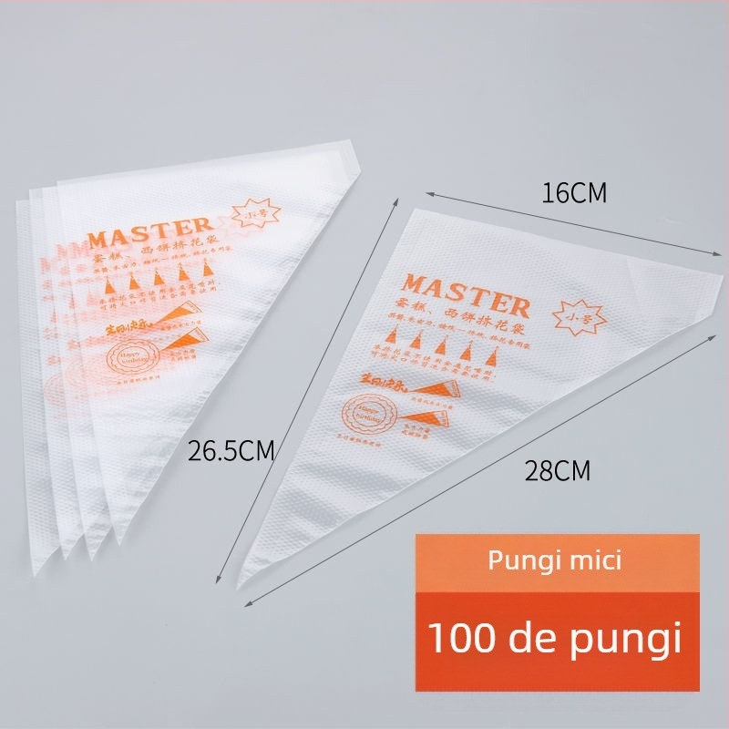 Pungă de decorare de unică folosință, PE de calitate alimentară, pentru fursecuri și prăjituri, instrument DIY pentru decorare, etichetare privată disponibilă