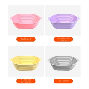 Coș de fermentare a pâinii și tavă de coacere – silicon alimentar – formă rotundă