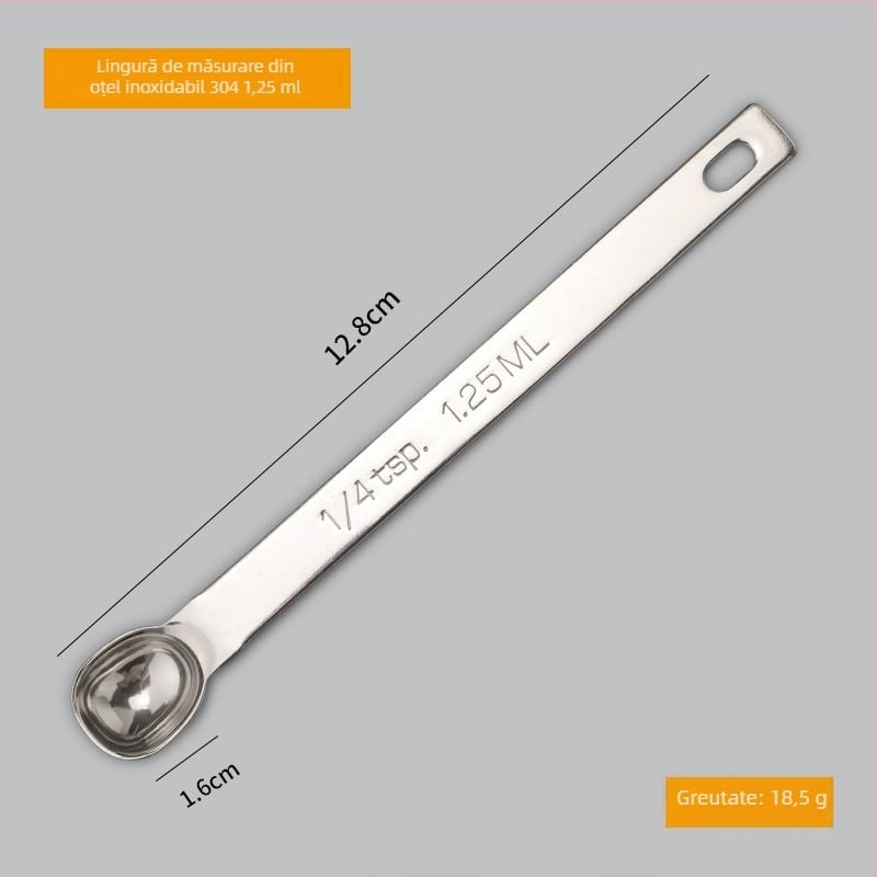 Set de linguri de masurare din oțel inoxidabil 304 cu scară de măsurare; capacități 0.63/1.25/2.5/3.75/5/15 ml; finisaj lucios