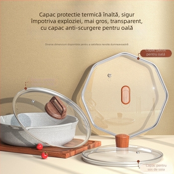 Weixiang capac universal din sticlă temperată pentru oale și tigăi – capac gros, rezistent la temperaturi înalte
